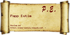 Papp Eutim névjegykártya
